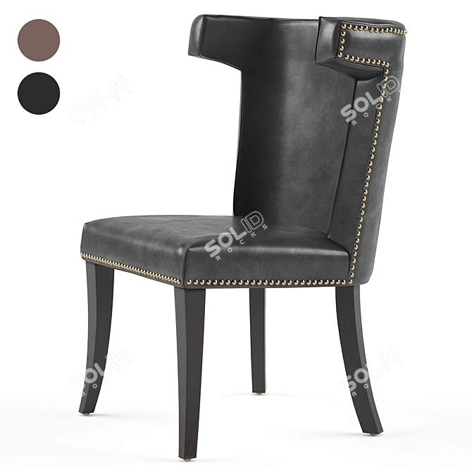 Murray Leather Dining Chair 3D model image 2