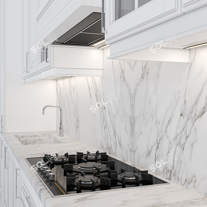 Classic Kitchen Set: Versatile and High-quality Design 3D model image 3