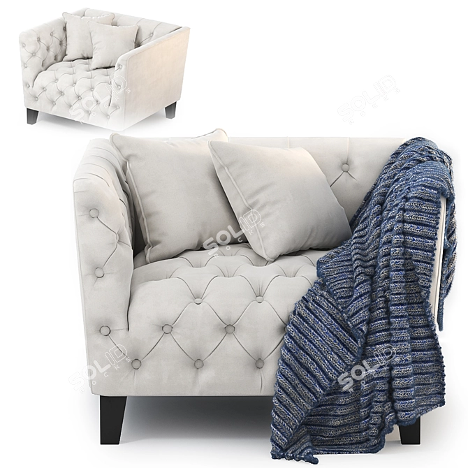 Elegant Eichholtz Jason Chair + Blanket 3D model image 2