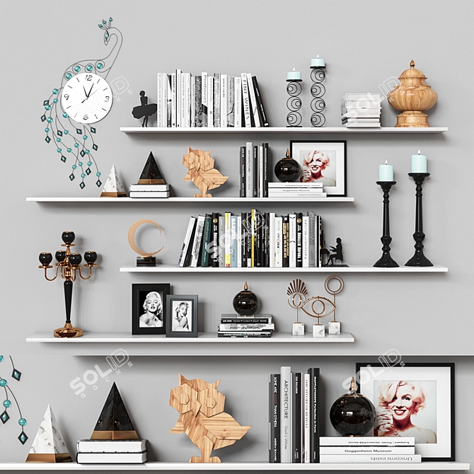 Sleek Shelves 17: Modern Storage Solution 3D model image 1