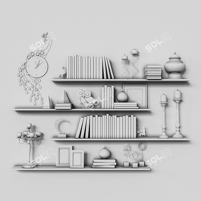 Sleek Shelves 17: Modern Storage Solution 3D model image 3