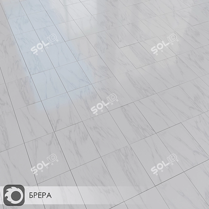 Milano Brera: White & Yellow Ceramic Wall Tiles 3D model image 2