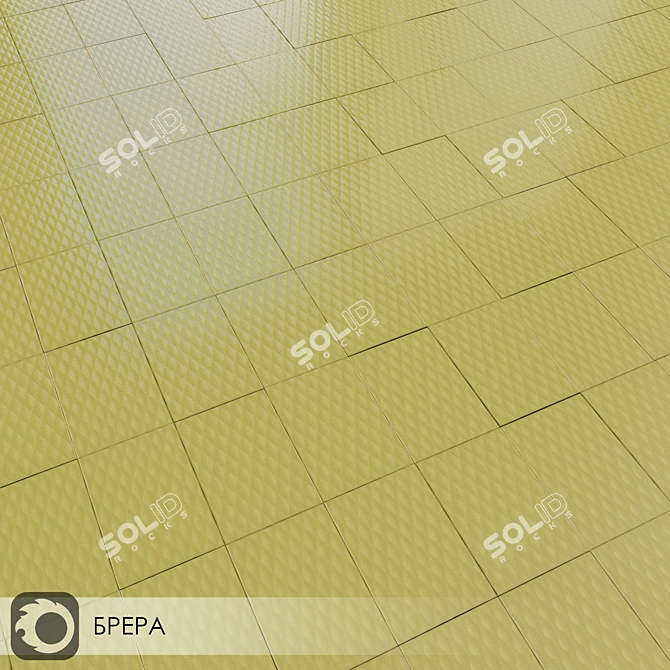 Milano Brera: White & Yellow Ceramic Wall Tiles 3D model image 5