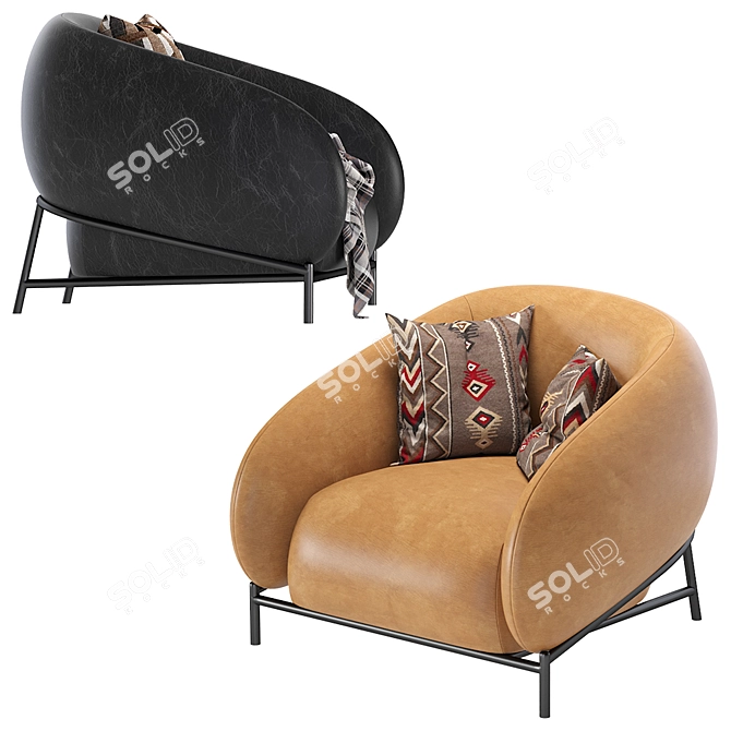 CURL Leather Armchair: Cider Edition 3D model image 4