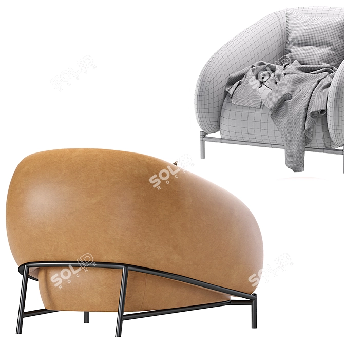 CURL Leather Armchair: Cider Edition 3D model image 5