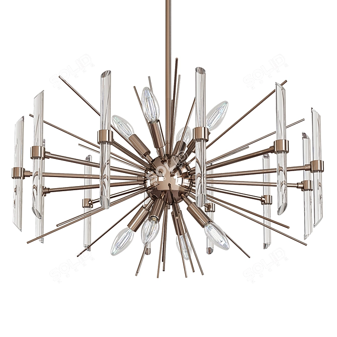 Modern Eris Glass Chandelier 3D model image 1