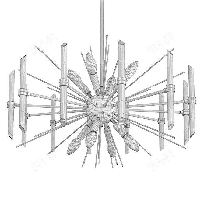 Modern Eris Glass Chandelier 3D model image 2