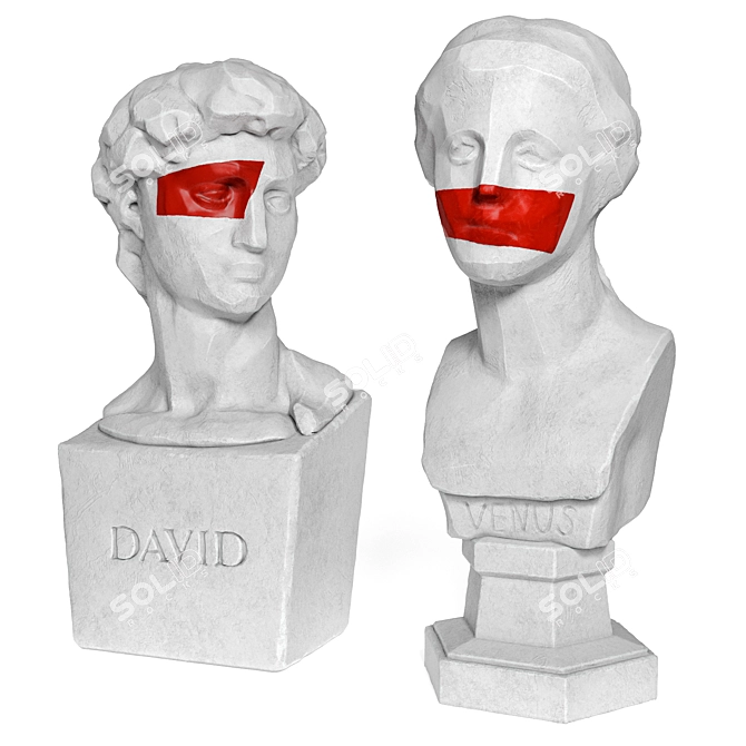 Classic Venus & David Busts 3D model image 1