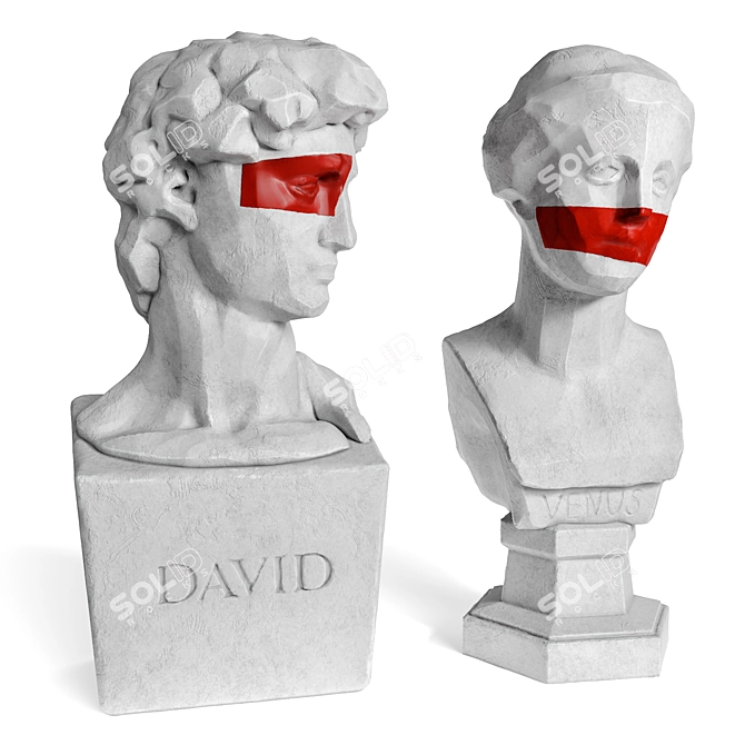 Classic Venus & David Busts 3D model image 2