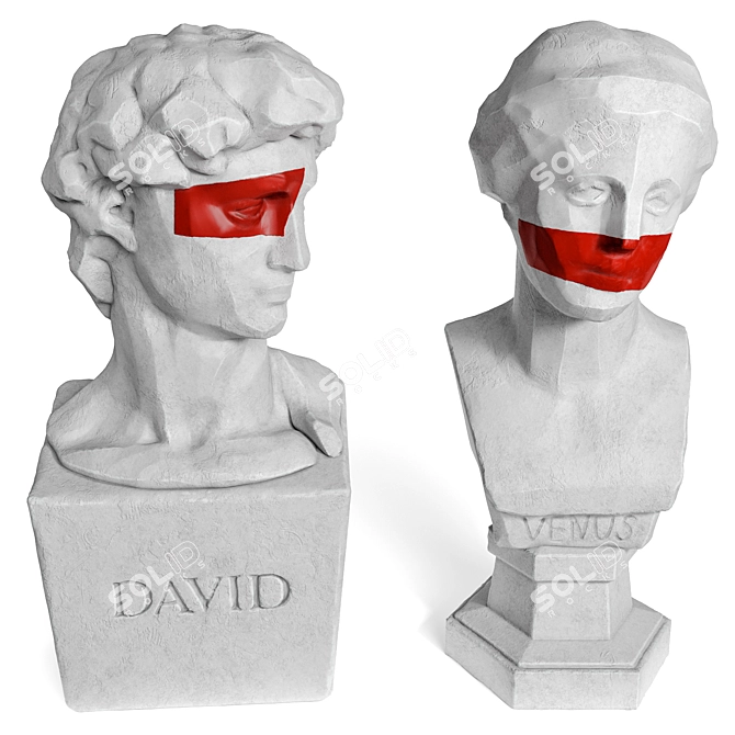 Classic Venus & David Busts 3D model image 3