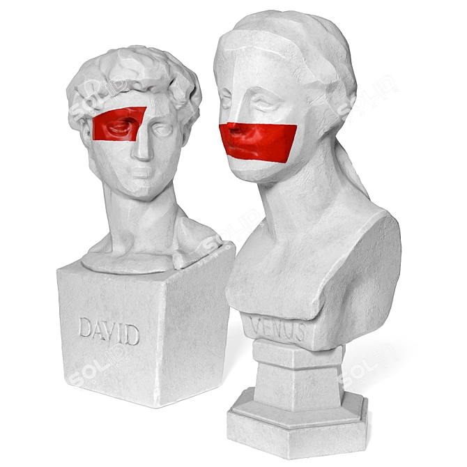 Classic Venus & David Busts 3D model image 4