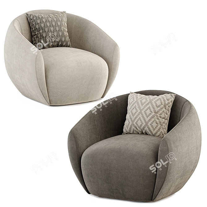 Modern Wendelbo Lobby Armchair 3D model image 2