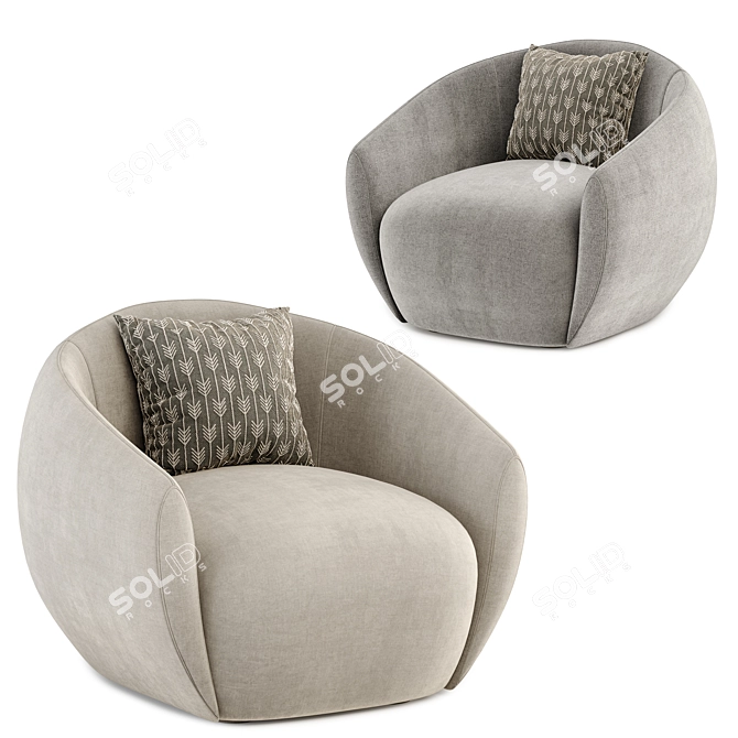 Modern Wendelbo Lobby Armchair 3D model image 3