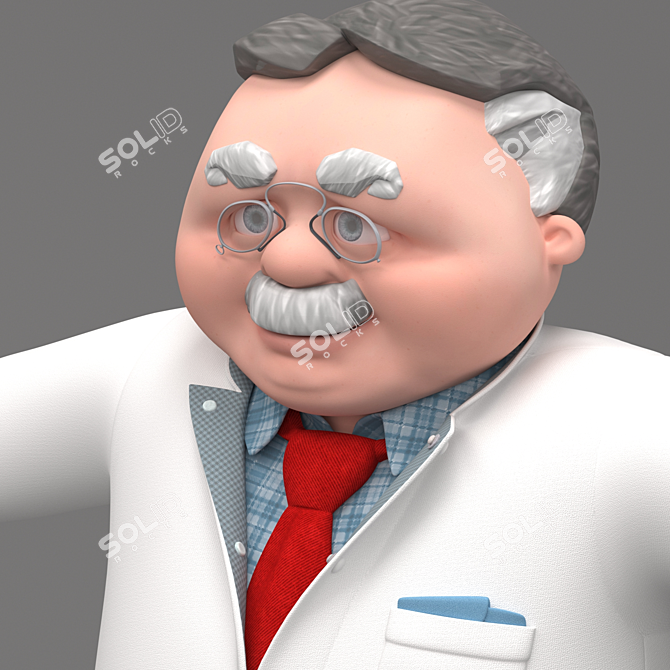 Friendly Doctor Cartoon Character 3D model image 3