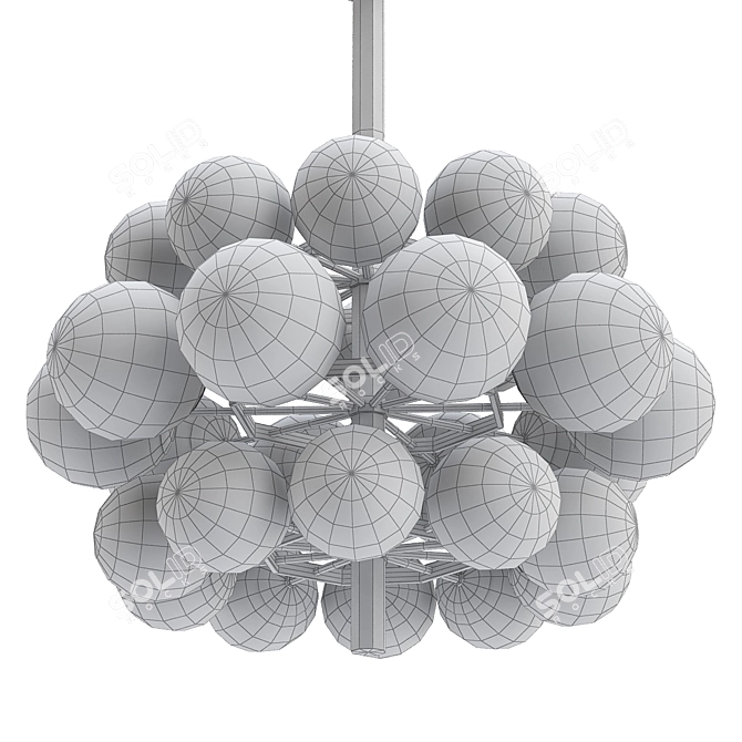 Vintage Opaline Glass Chandelier 3D model image 2