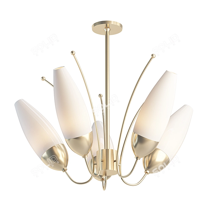 Amee 5-Light Brass Chandelier 3D model image 1