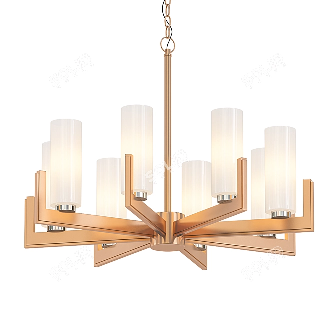 Elegant Steel Pendant Light 3D model image 1
