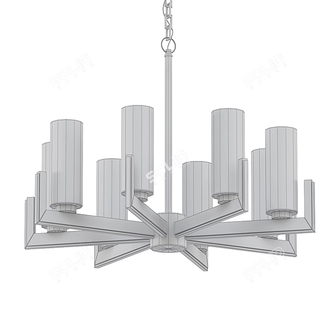 Elegant Steel Pendant Light 3D model image 2