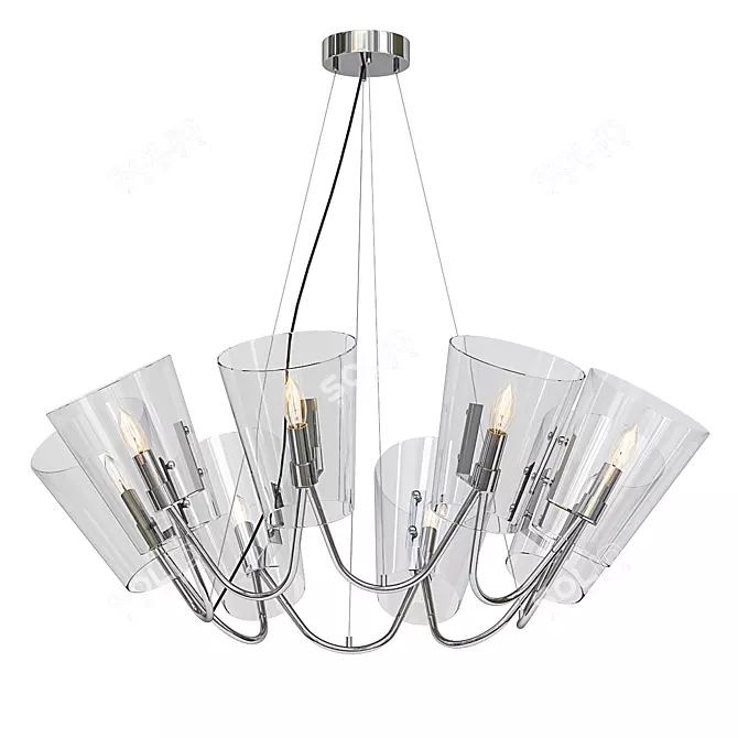 Elegant Dulcet 8-Light Chandelier 3D model image 1