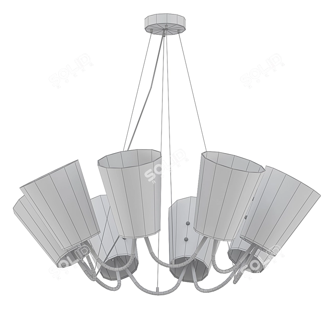Elegant Dulcet 8-Light Chandelier 3D model image 2