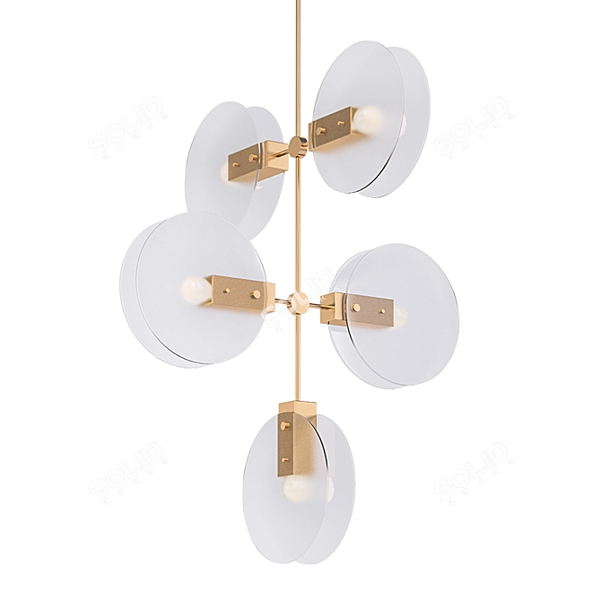 Celestial Cascade Pendant Chandelier 3D model image 1