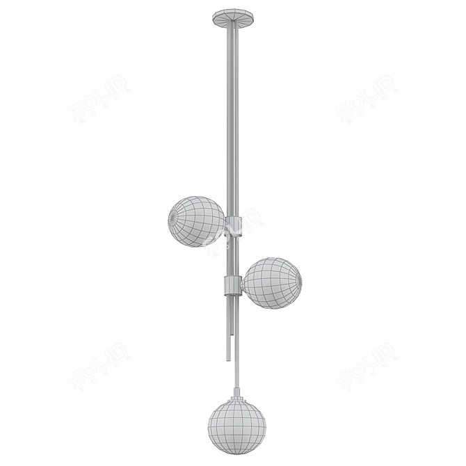 Brass FIZI Trilogy Pendant 3D model image 2