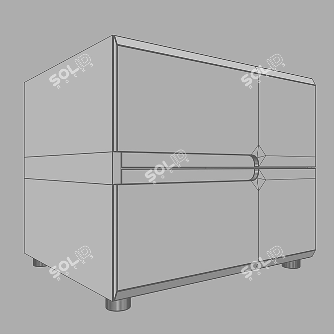 Sleek Linate Bedside Table 3D model image 2