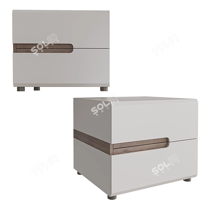 Sleek Linate Bedside Table 3D model image 3