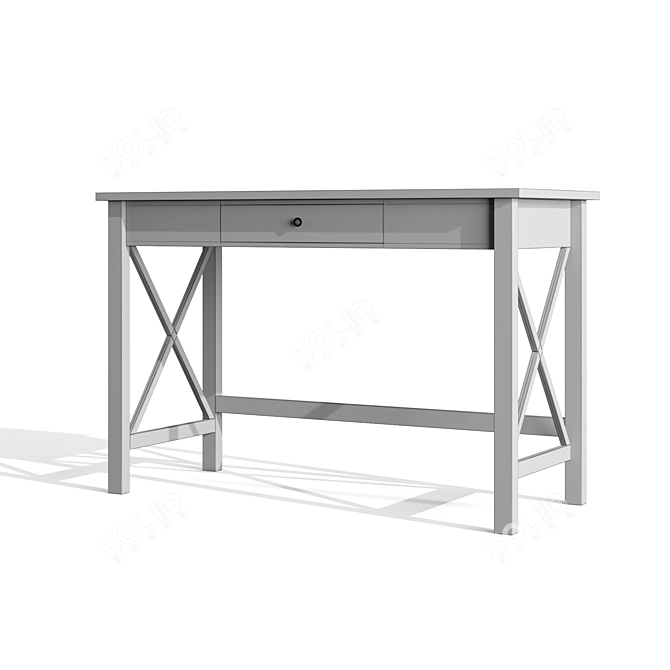 Sleek Black Pine Desk 3D model image 6