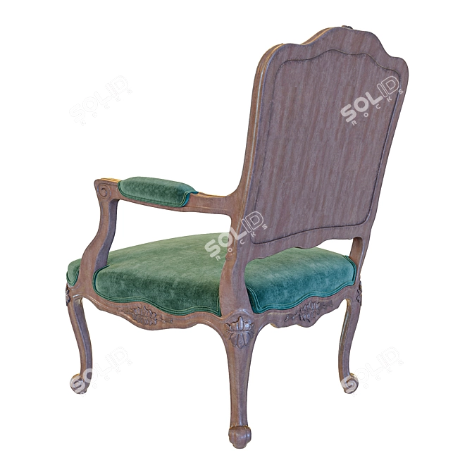 Elegant Velvet Armchair 3D model image 5