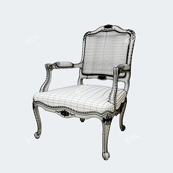 Elegant Velvet Armchair 3D model image 6
