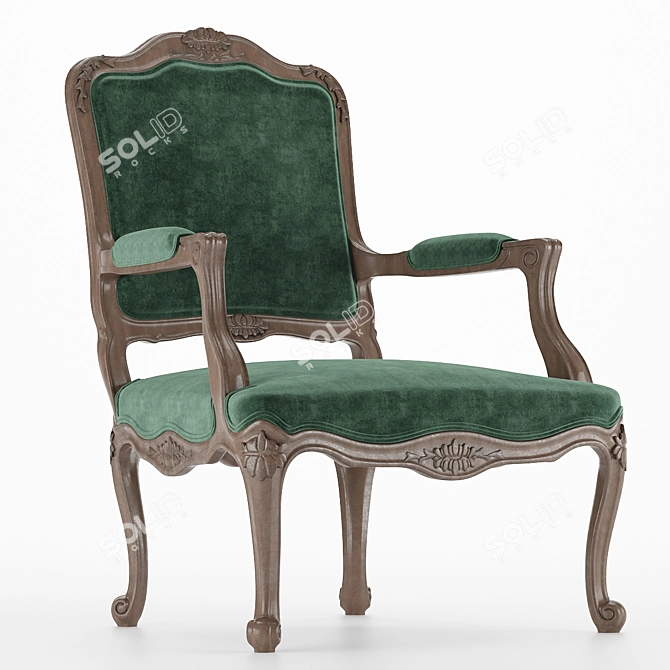 Elegant Velvet Armchair 3D model image 7