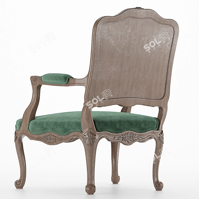 Elegant Velvet Armchair 3D model image 8