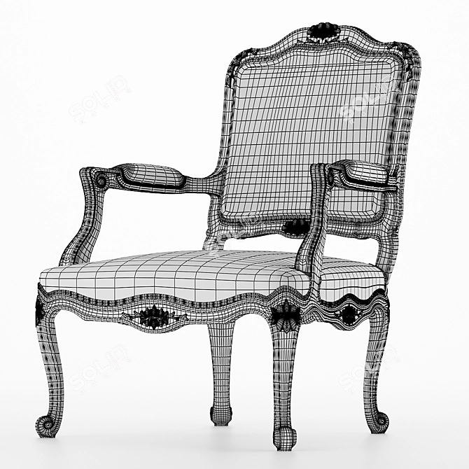 Elegant Velvet Armchair 3D model image 11