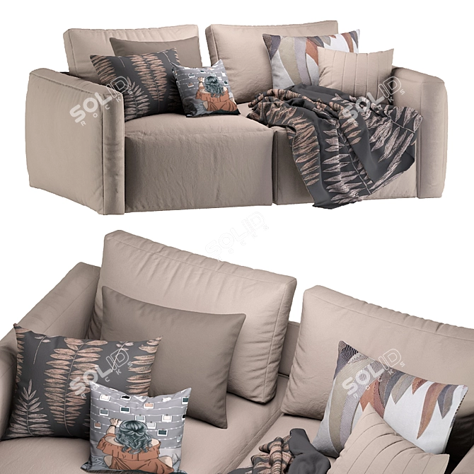 Elegant Dienne More Sofa 3D model image 1