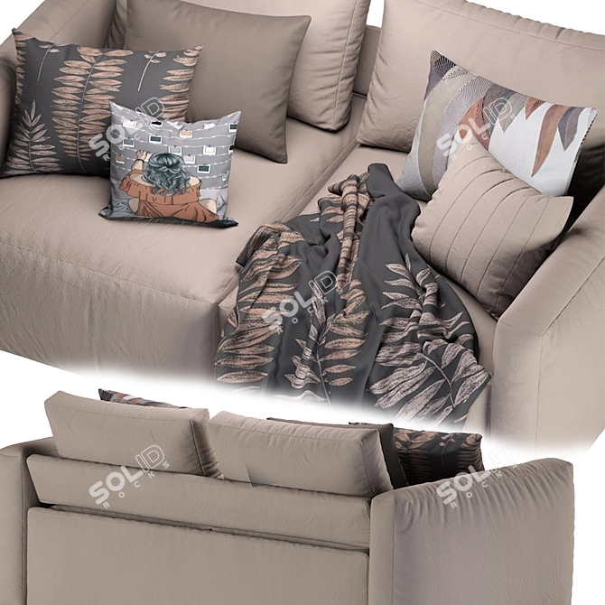 Elegant Dienne More Sofa 3D model image 3