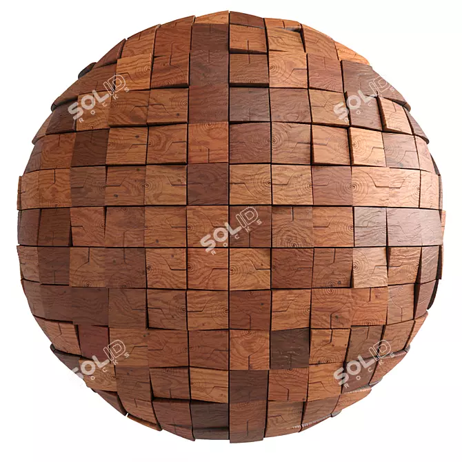 Natural Wood Wall Decor Material 3D model image 1