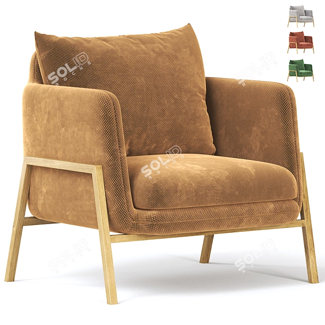 Elegant Diana Chair in Vail Ecru 3D model image 1