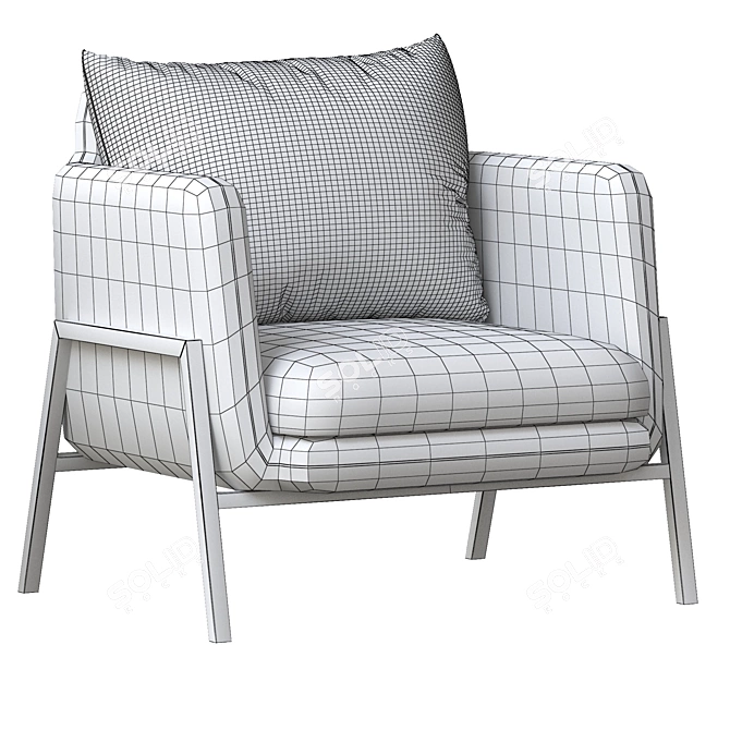 Elegant Diana Chair in Vail Ecru 3D model image 5