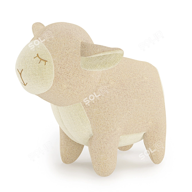 Plush Sheep Interior Toy 3D model image 1