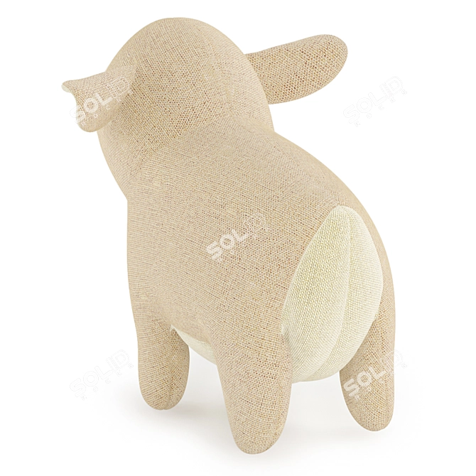 Plush Sheep Interior Toy 3D model image 4