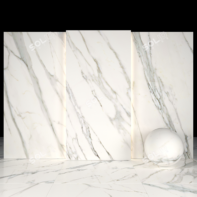 Elegant Talky White Marble 3D model image 1