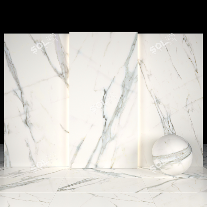 Elegant Talky White Marble 3D model image 2