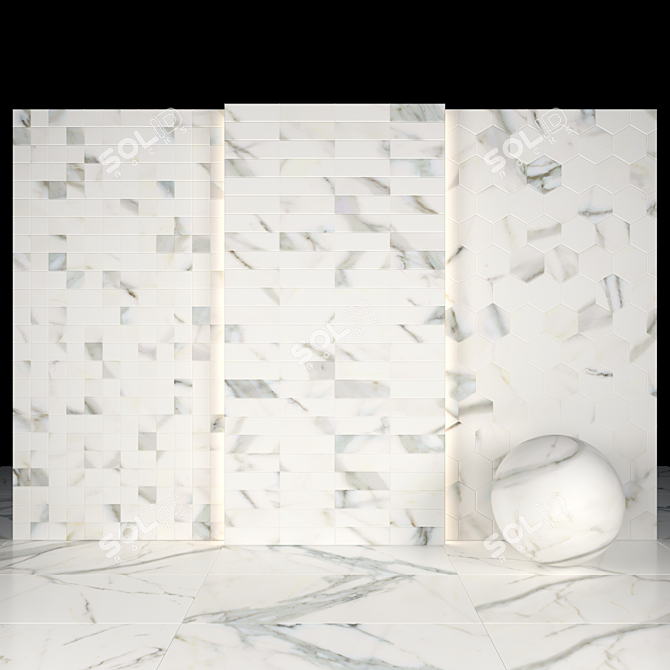 Elegant Talky White Marble 3D model image 3