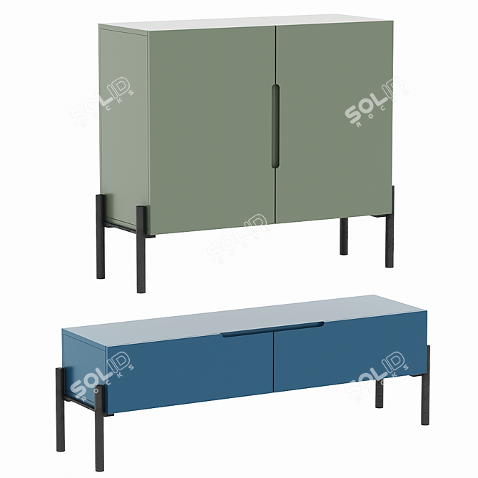 Hideaway Set: Sideboard & Chest of Drawers 3D model image 1