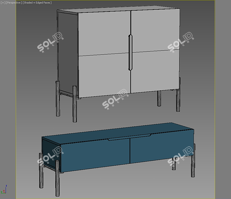 Hideaway Set: Sideboard & Chest of Drawers 3D model image 2