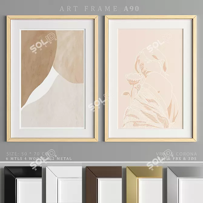 Modern Art Frame: A90 - 50x70cm 3D model image 1