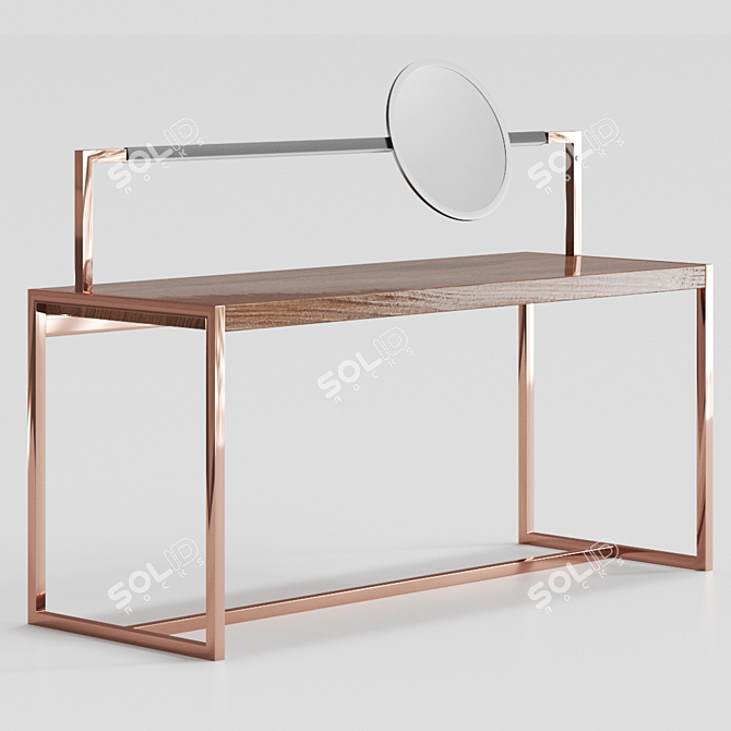 Sleek Aluminium Dressing Table 3D model image 3