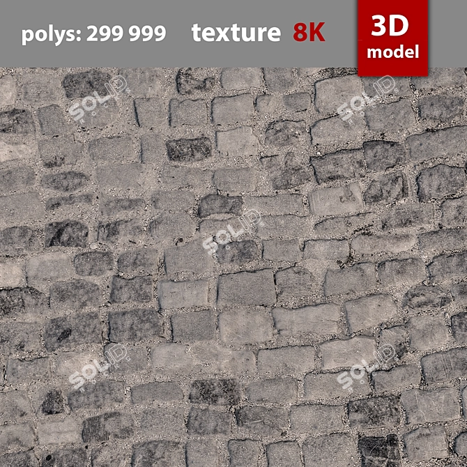 Title: High-Res 8K Paving Stone 3D model image 2