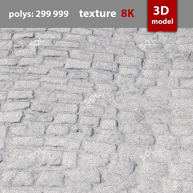 Title: High-Res 8K Paving Stone 3D model image 4